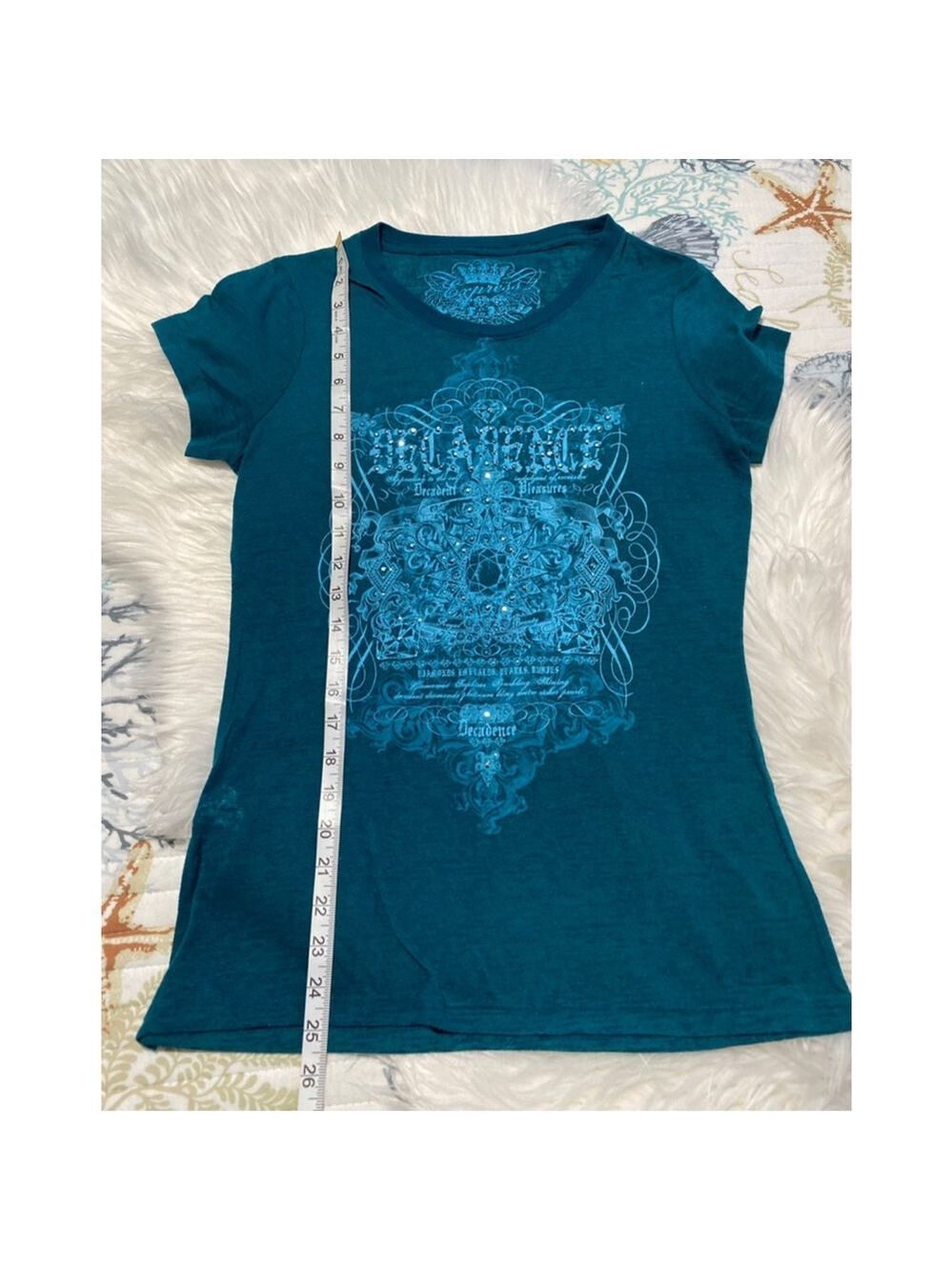 Express teal burn out t- shirt size m - Picture 4 of 7